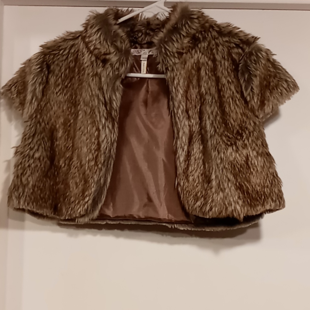 Faux fur cover up jacket